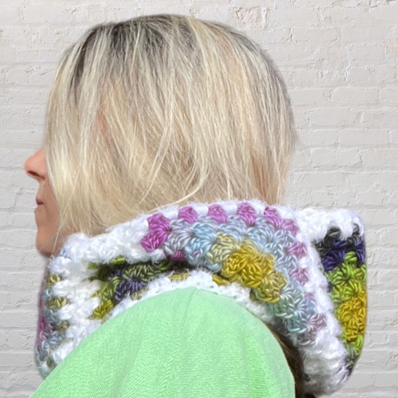 Granny Square Crochet Balaclava | Hooded Cowl - Picture 6 of 7